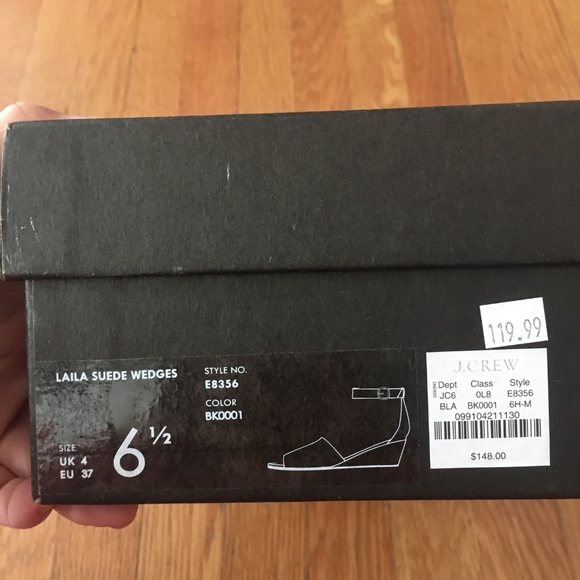 J.crew Laila Wedge Suede - black - size 6.5 - Picture 5 of 5